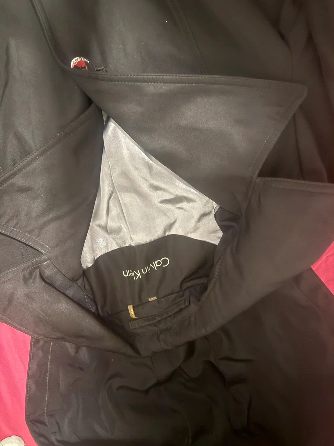 Calvin Klein Black Trench Coat with Hood - photo 2