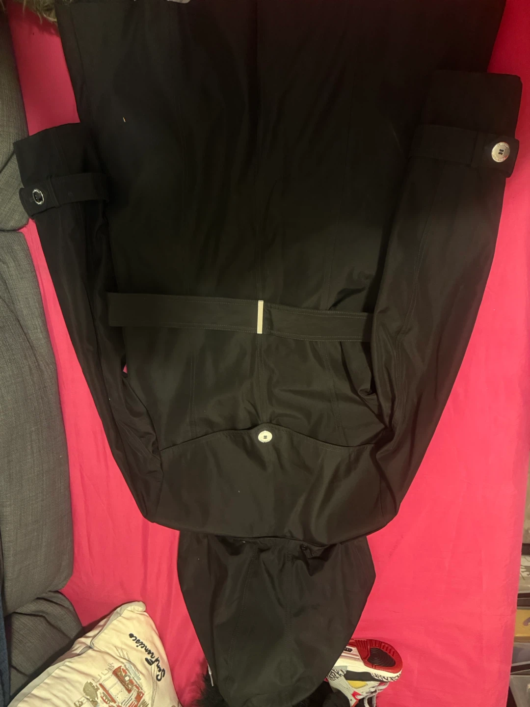 Calvin Klein Black Trench Coat with Hood - photo 3