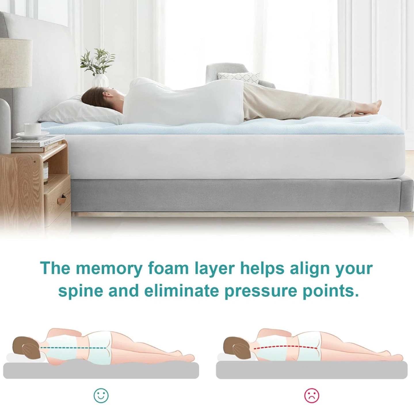 Multi-Layer Mattress Topper with Memory Foam and Bamboo Fibers - photo 4