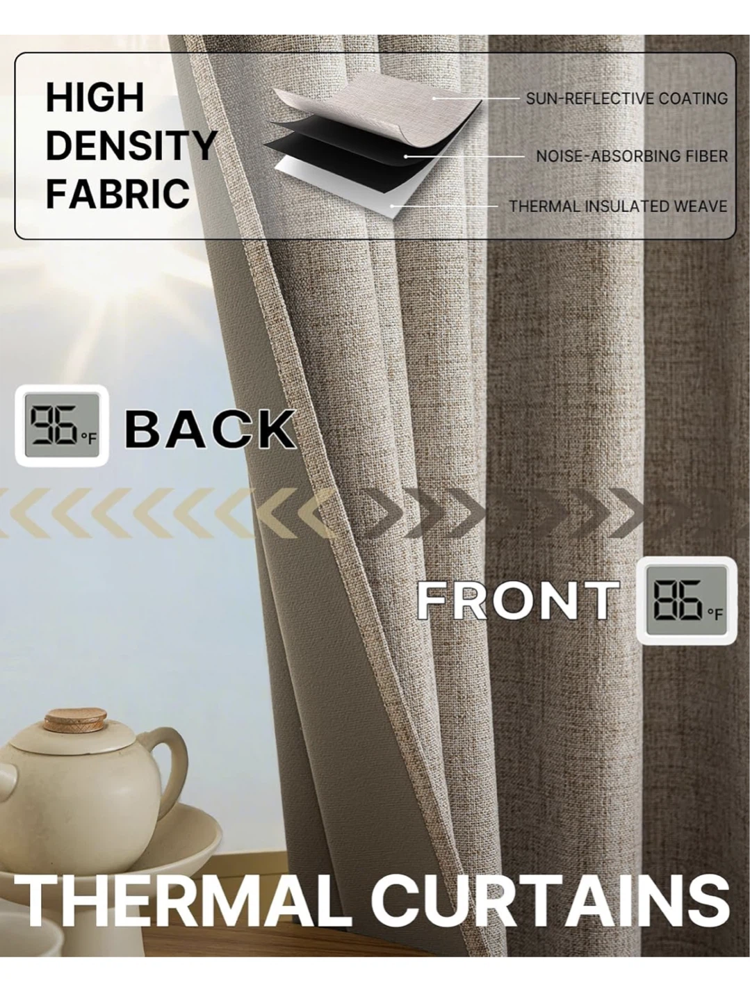 100% Blackout Thermal Curtains - photo 5