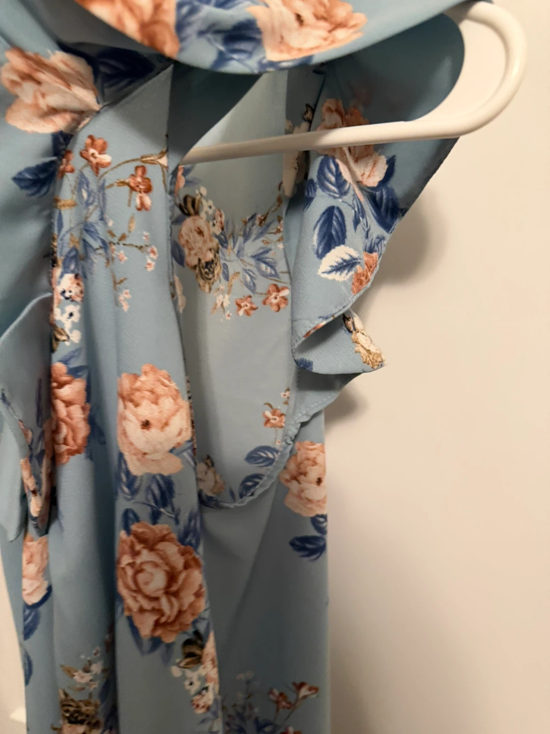 Regalinas Women's Blue Floral Ruffle Top - photo 5