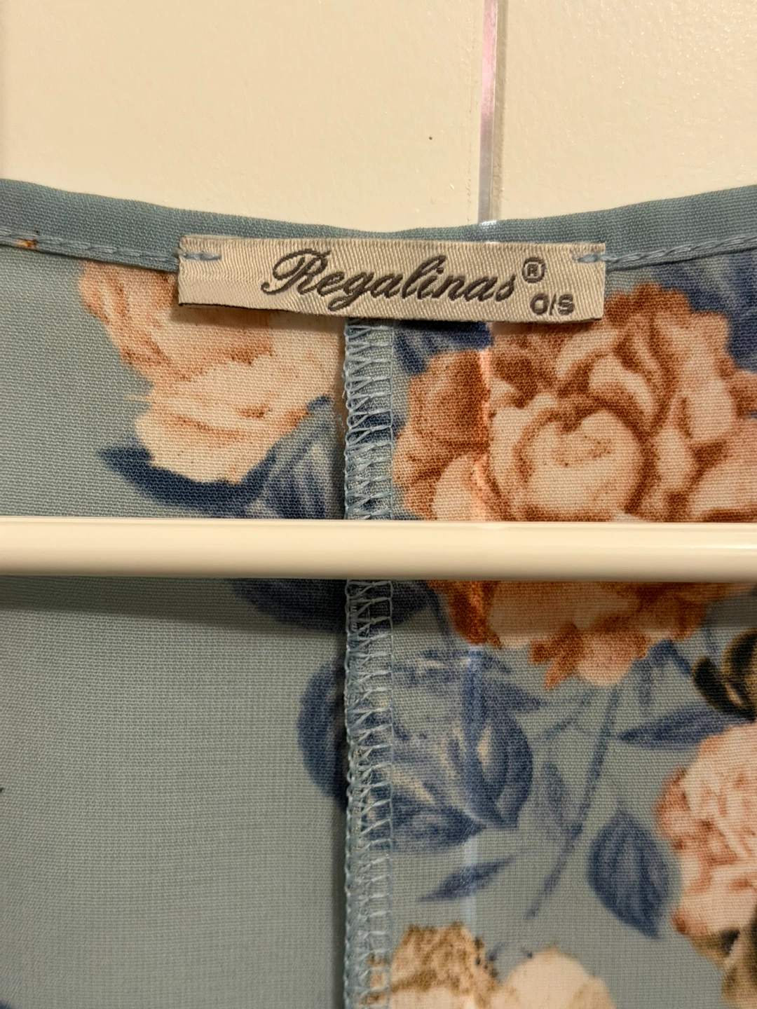Regalinas Women's Blue Floral Ruffle Top - photo 4
