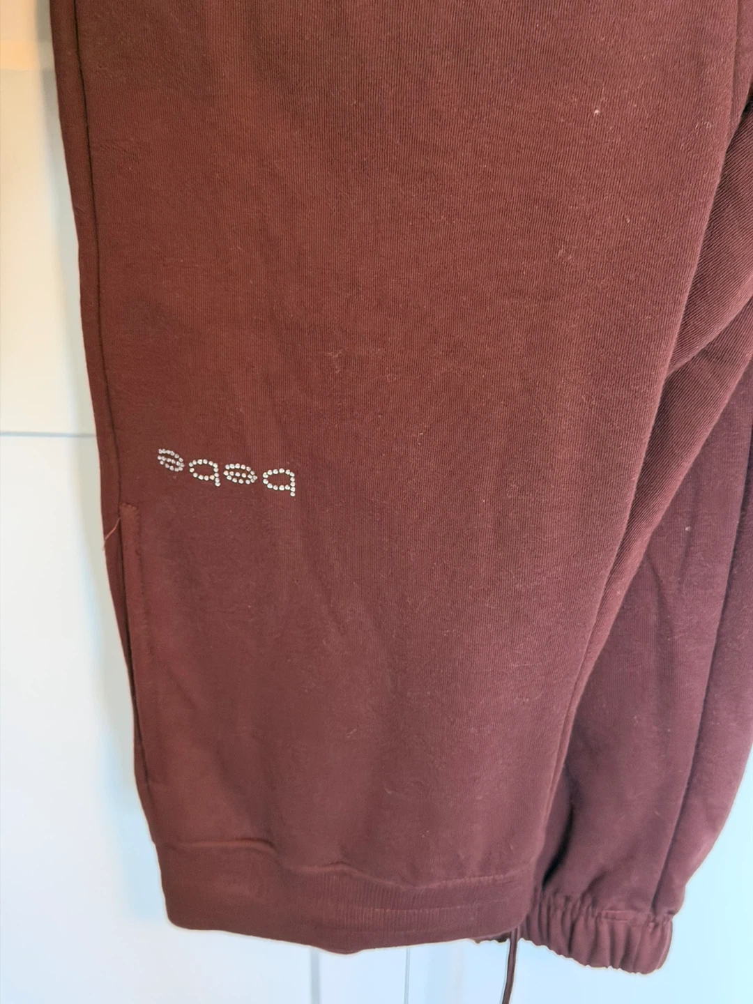Bebe Women's Velour Tracksuit Set - Burgundy, Size M - photo 2