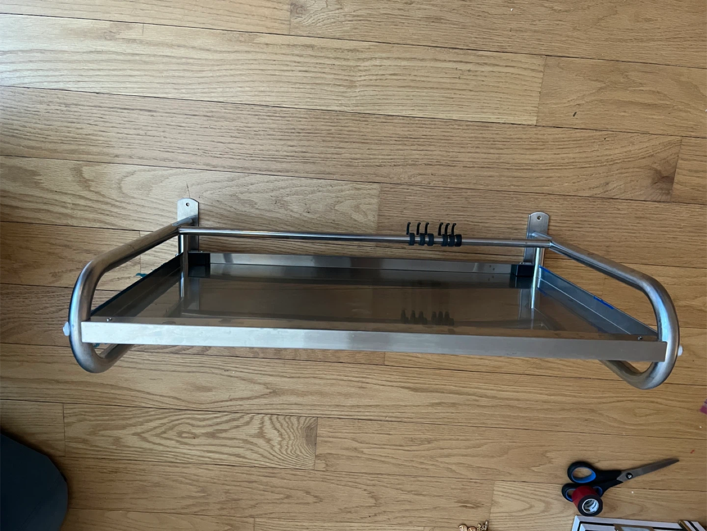 Metal kitchen wall mount shelf for microwave
