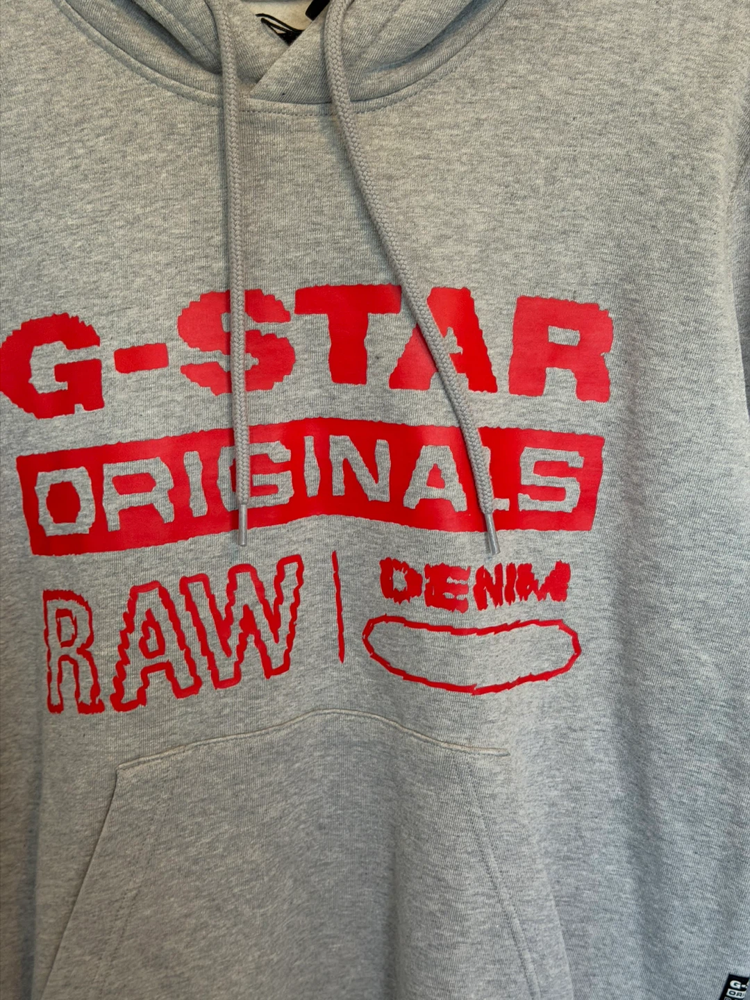 G-Star RAW Originals Hoodie Sweatshirt - Size L - Medium Grey - photo 2