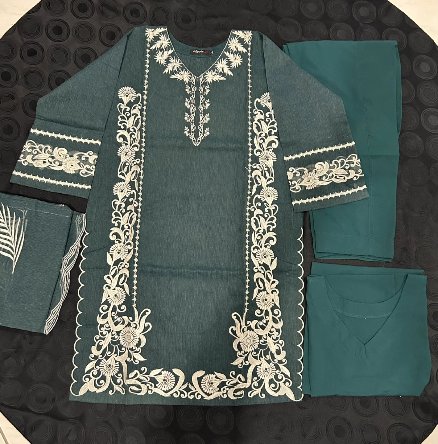 Ayesha B Embroidered cotton net dress - photo 5
