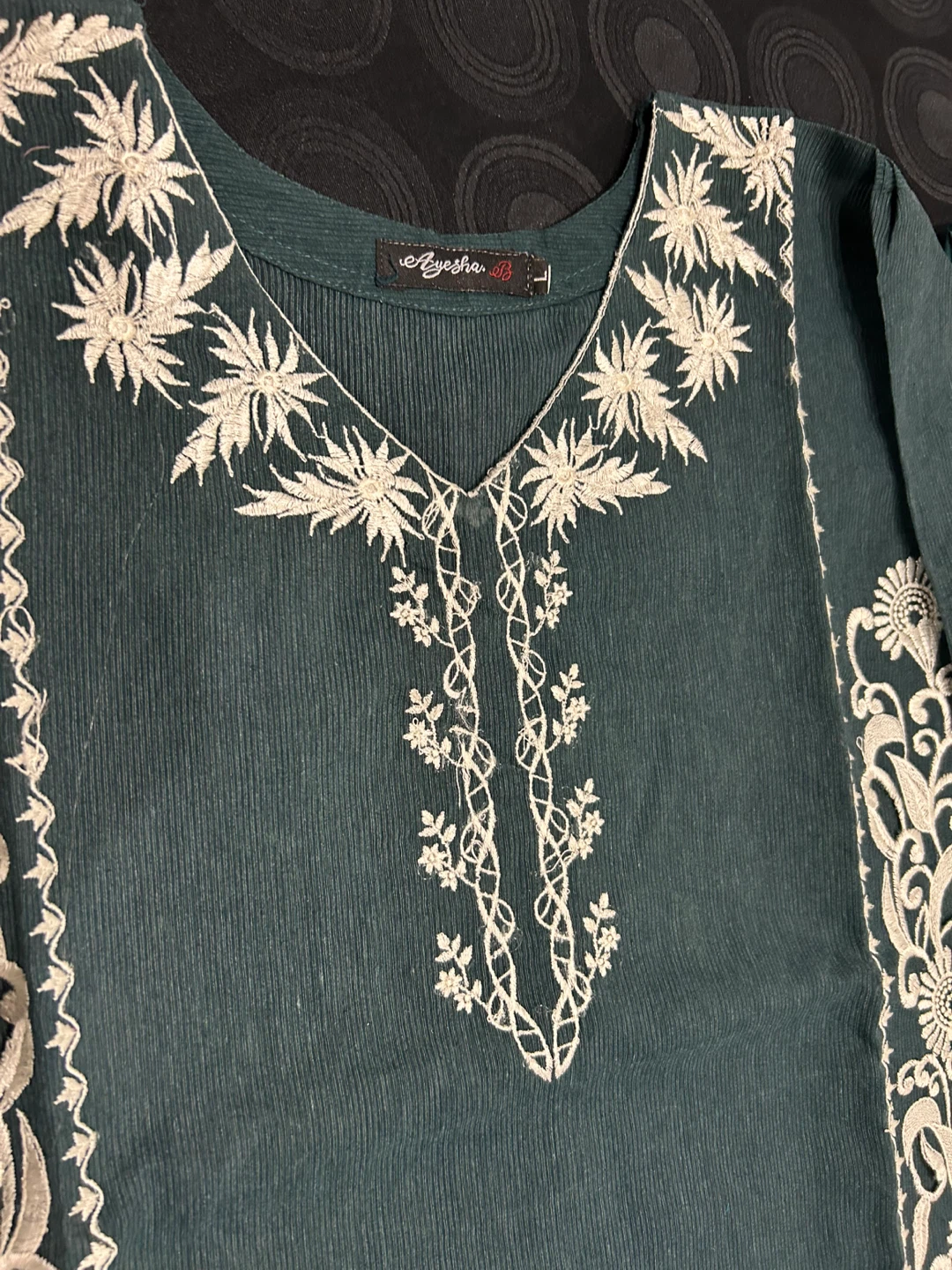 Ayesha B Embroidered cotton net dress - photo 4
