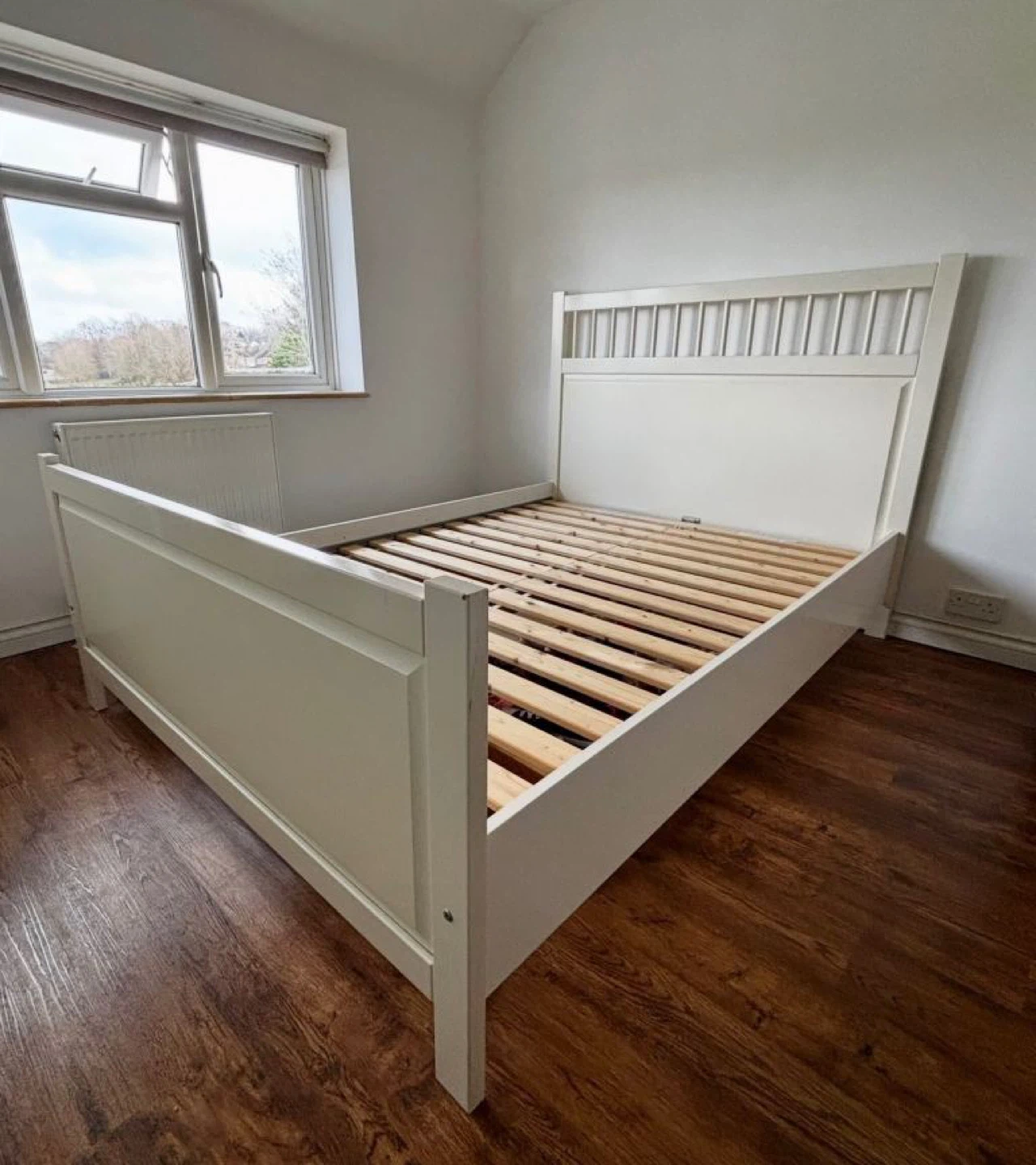 Ikea white Queen Hemnes bedframe *Free delivery