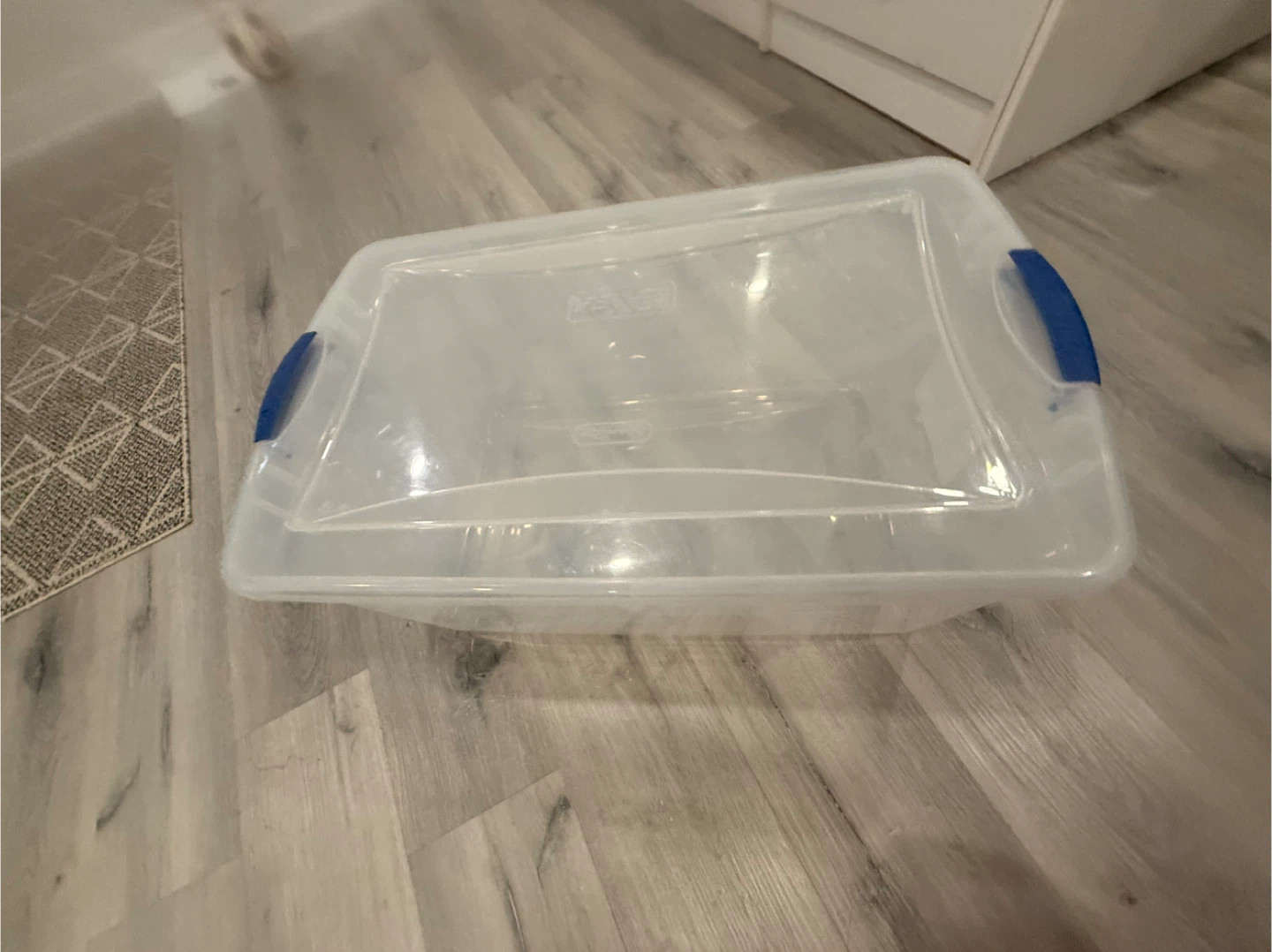 Sterilite Clear Storage Bin with Blue Latching Handles - photo 2