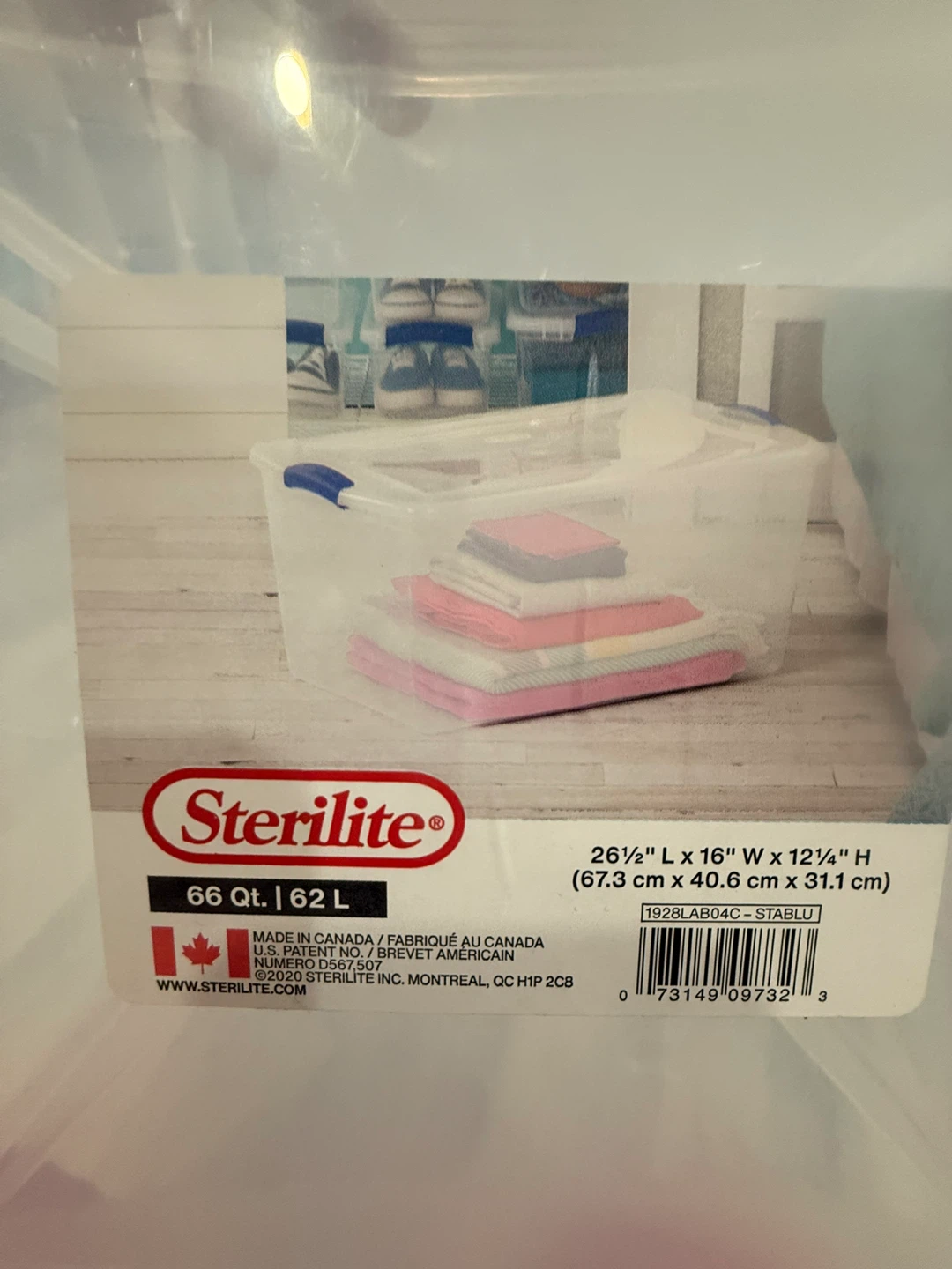 Sterilite Clear Storage Bin with Blue Latching Handles - photo 3