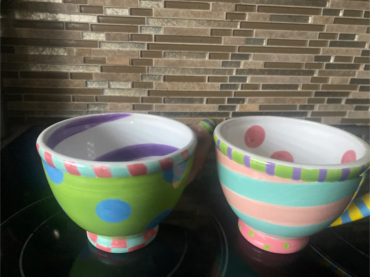 Set of 4 Whimsical Ceramic Mugs