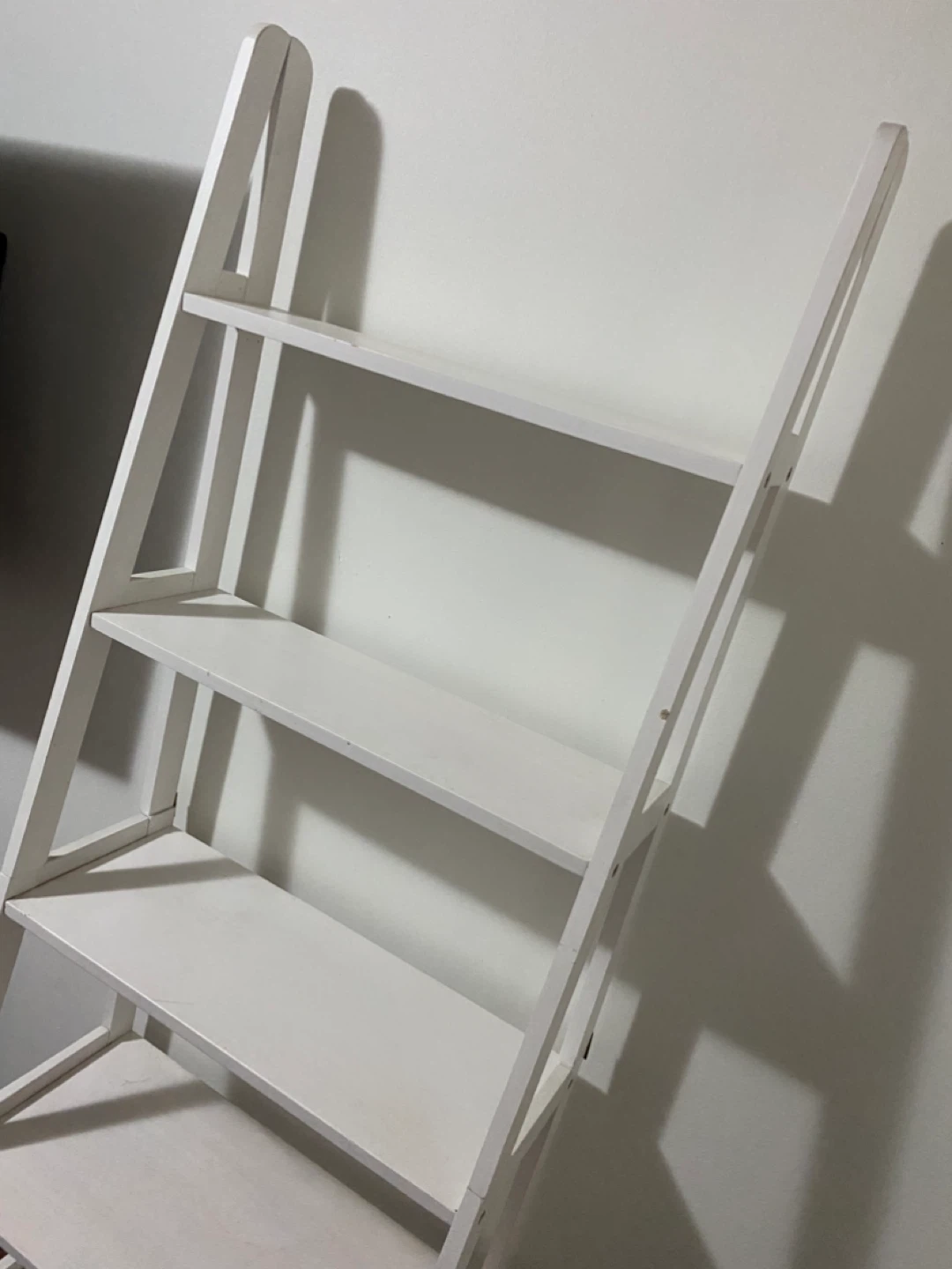 White Leaning Bookshelf - photo 4