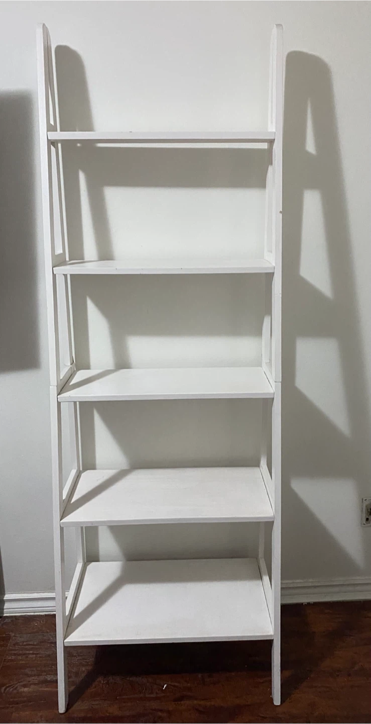 White Leaning Bookshelf - photo 5