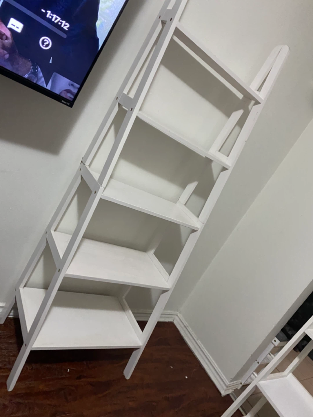White Leaning Bookshelf - photo 3