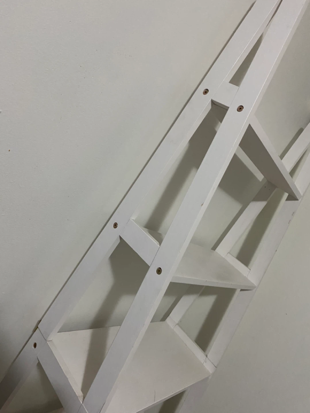 White Leaning Bookshelf - photo 2