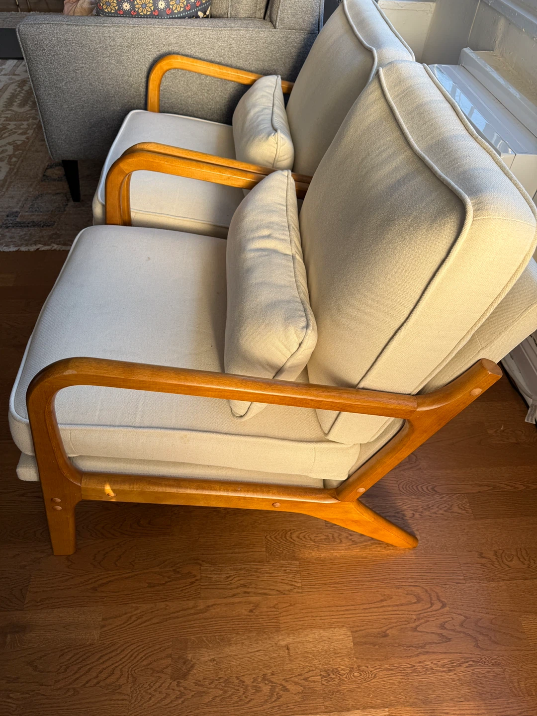 Midcentury Accent Chairs with Wood Frame (Set of 2) - photo 4