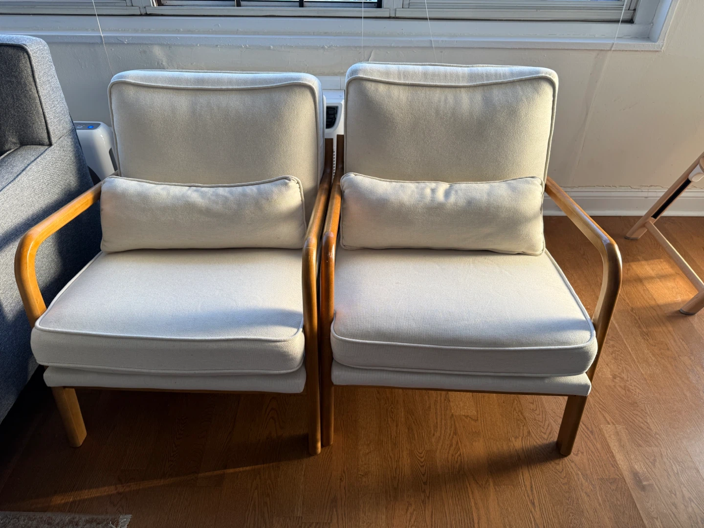 Midcentury Accent Chairs with Wood Frame (Set of 2)