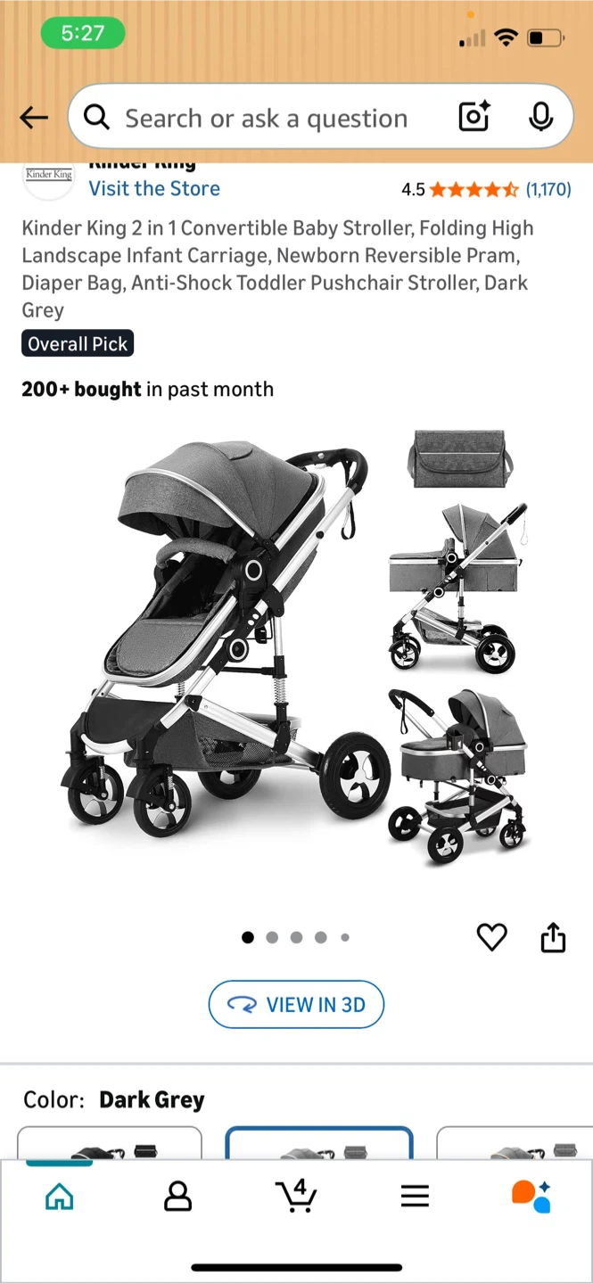 Kinder King 2 in 1 Convertible Baby Stroller - photo 3