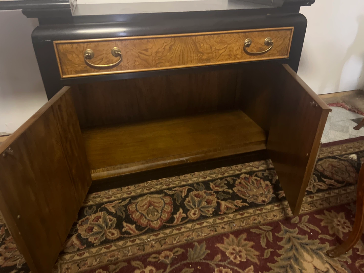 Vintage Wood Sideboard Cabinet with Drawers and Doors - photo 3