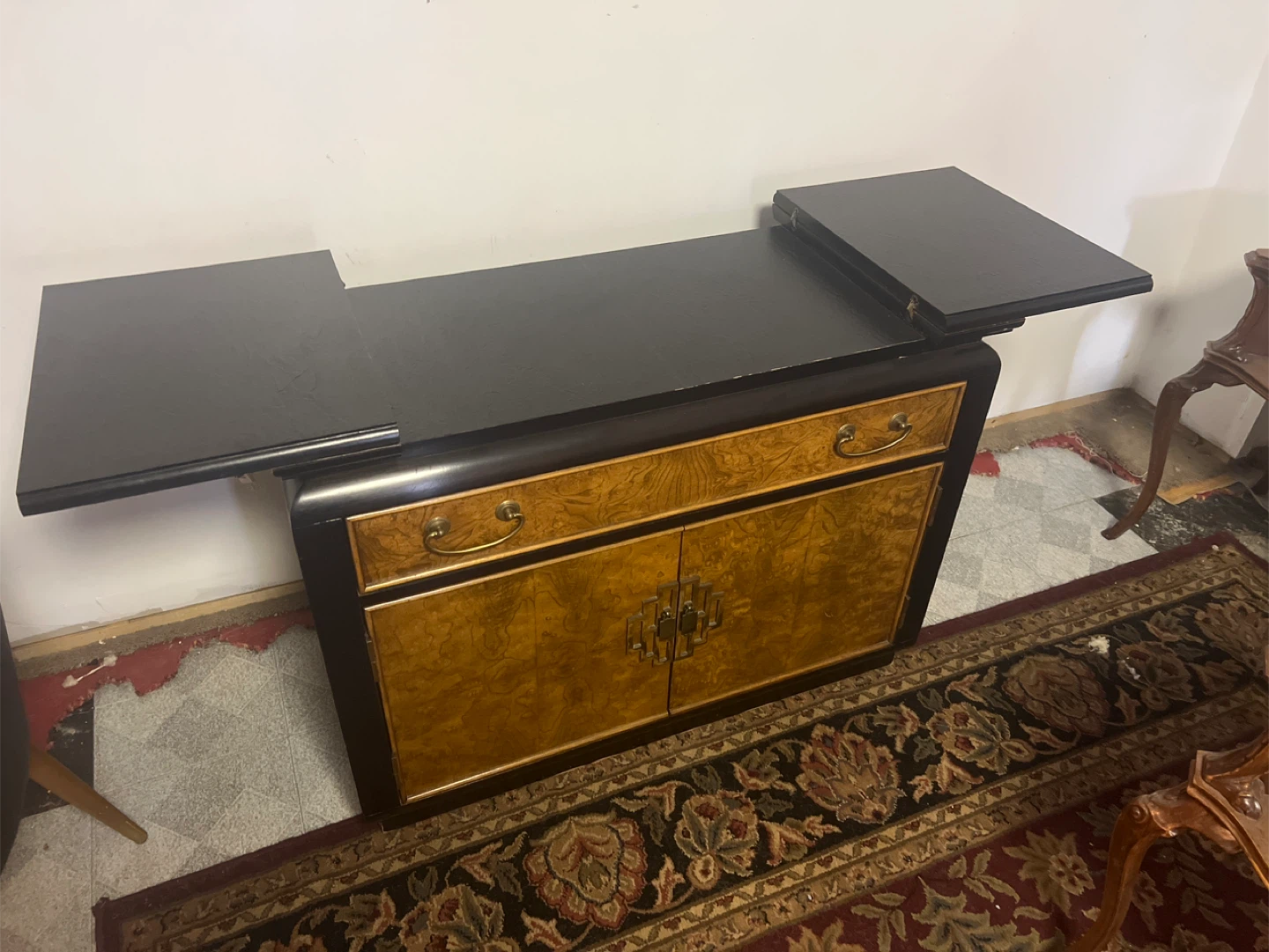 Vintage Wood Sideboard Cabinet with Drawers and Doors - photo 2