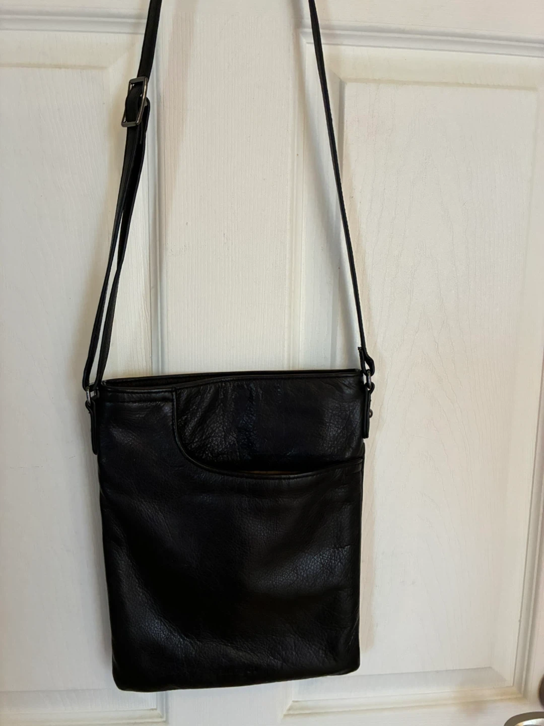 Black Leather Margot Crossbody Bag