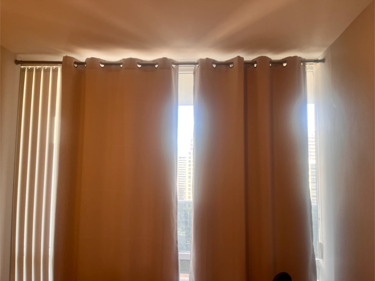 Light grey Grommet Curtains set