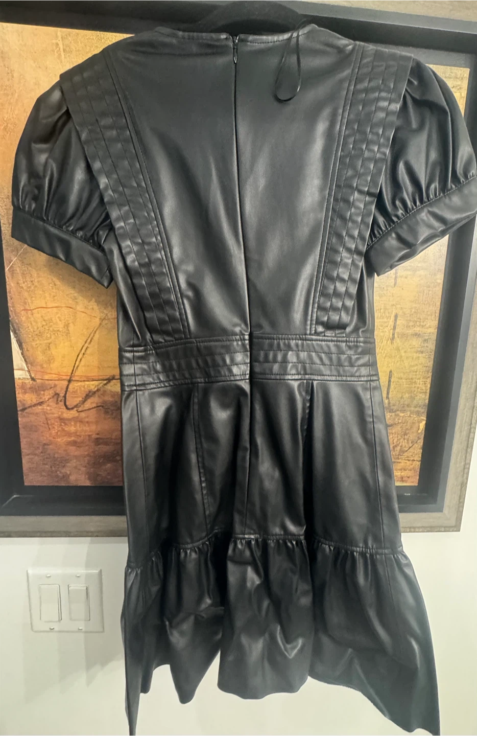 Zara Black Faux Leather Dress - Size XS - photo 3