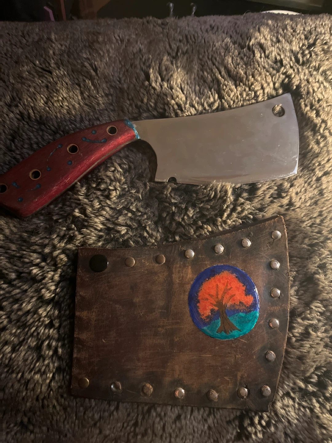 Handmade Cleaver Knife with Sheath