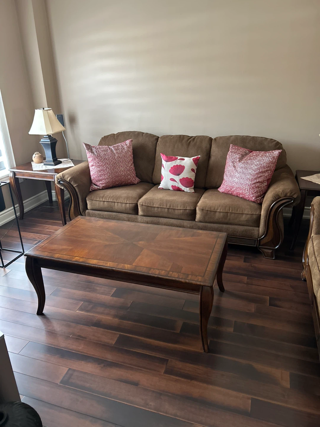 Brown Sofa with Decorative Pillows - photo 3