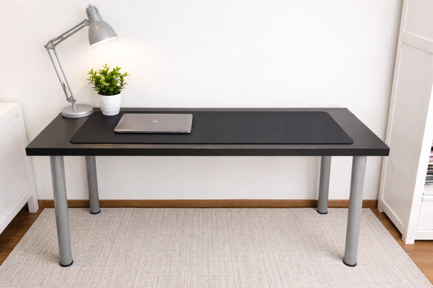 Simple Black Desk with Metal Legs - photo 2