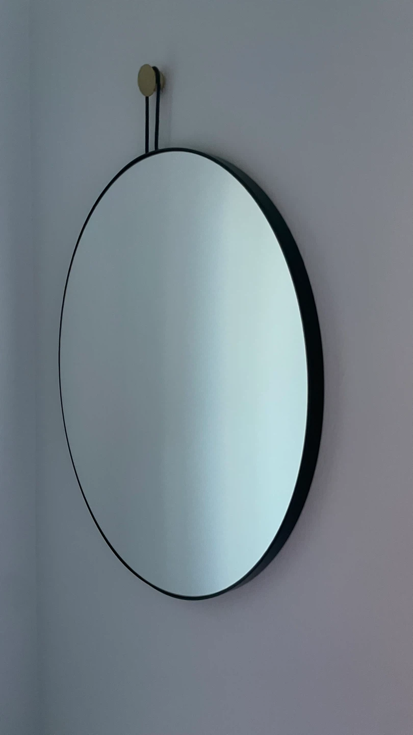 Round Wall Mirror with Black Frame - photo 2