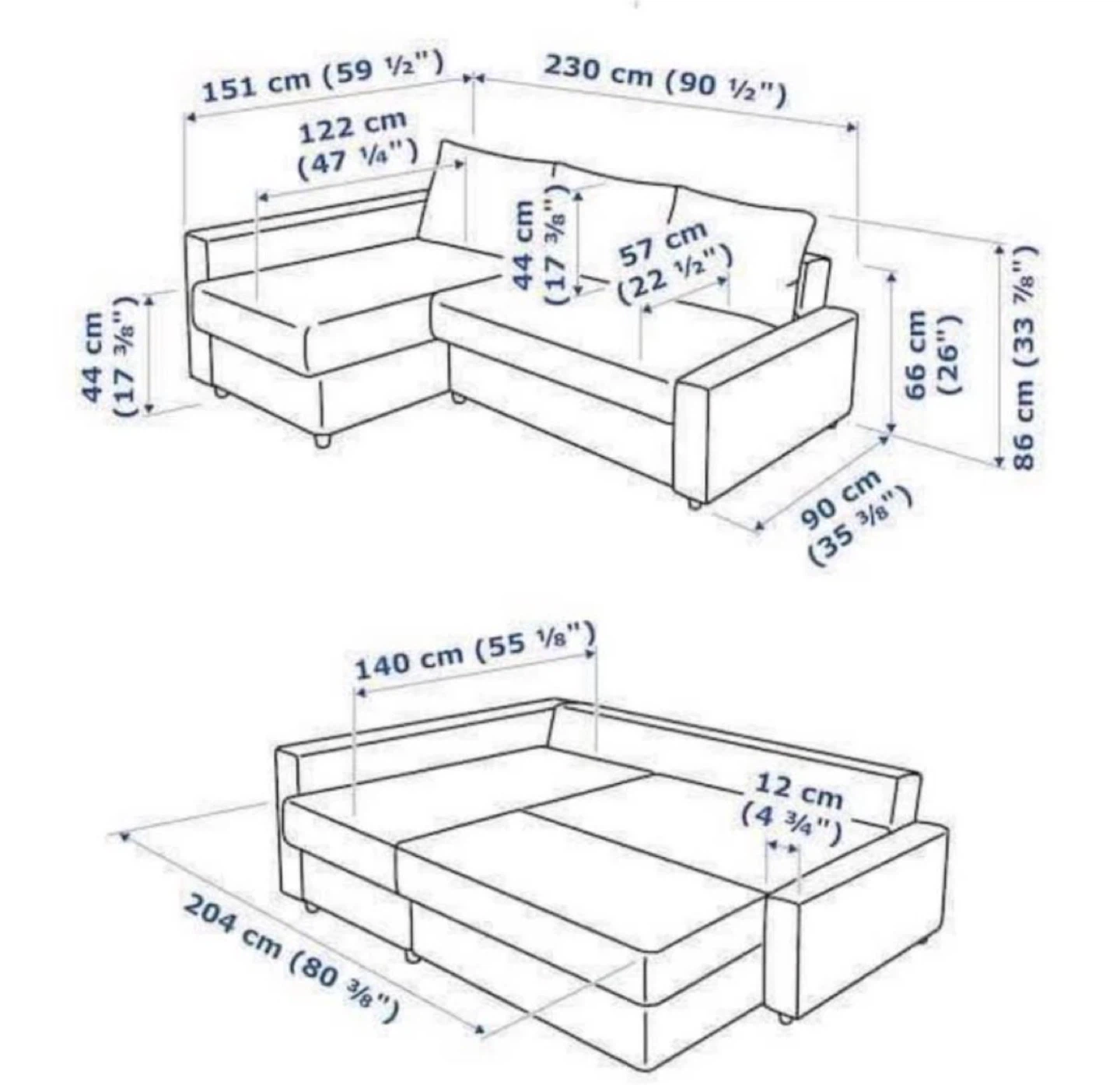 Beige Friheten style corner sofa-bed with storage - photo 2