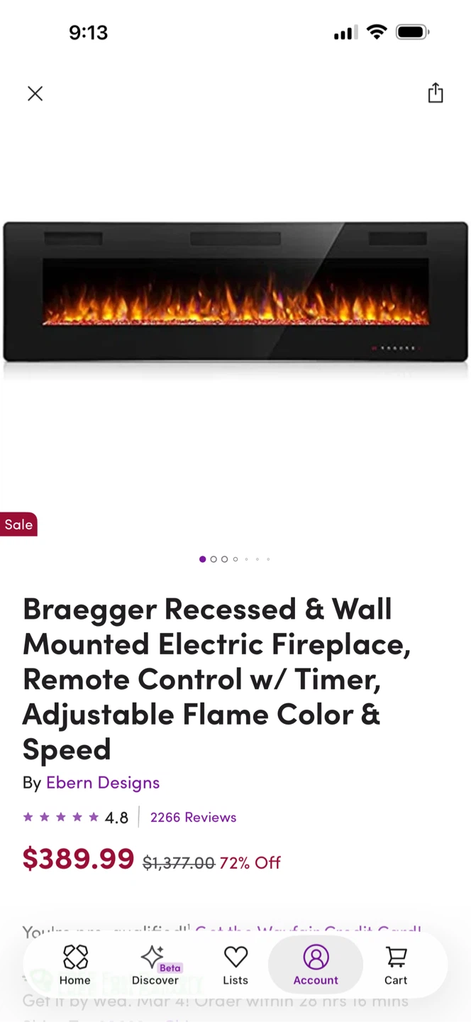 Braegger Recessed & Wall Mounted Electric Fireplace