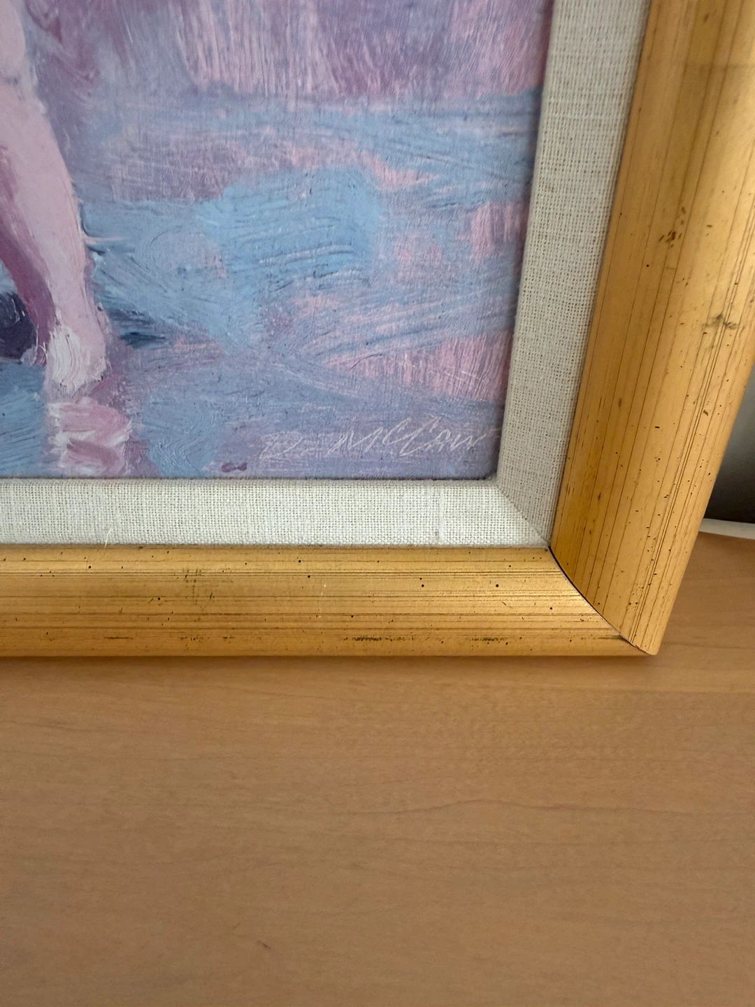Reduced Beautiful  Framed Oil Painting of Children at the Beach - photo 2