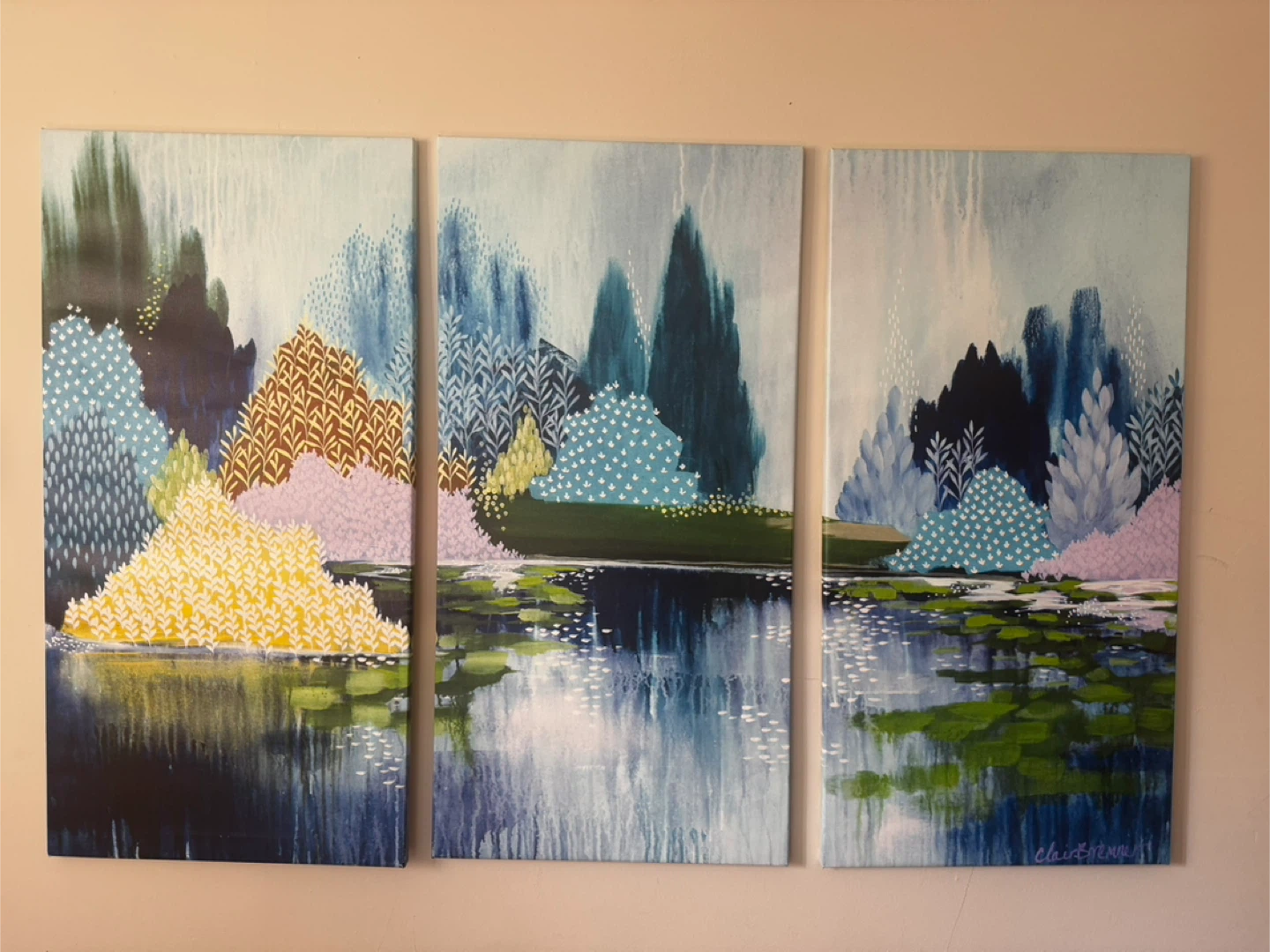 Abstract Landscape Triptych Wall Art - photo 2