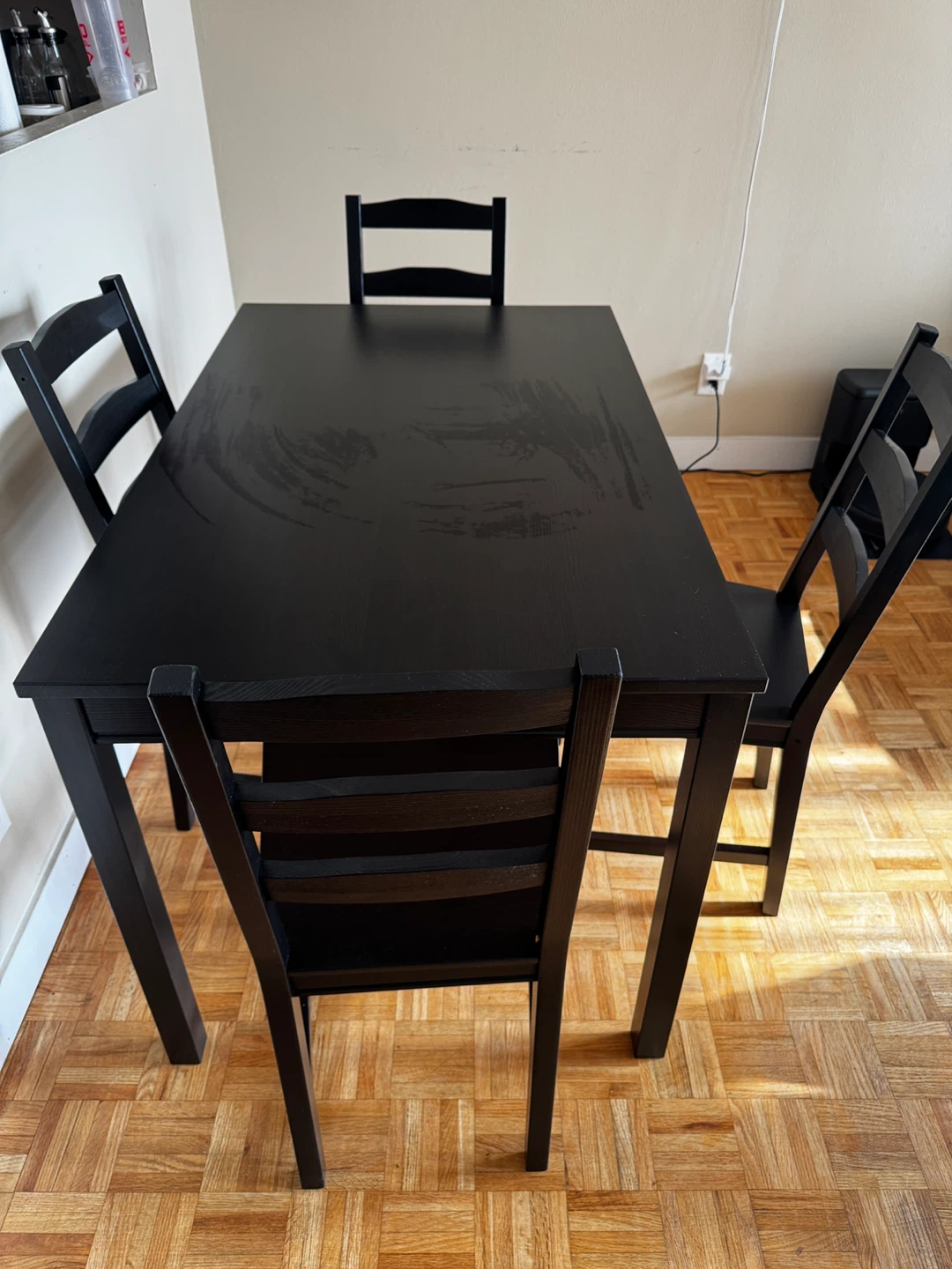 Black Dining Table with 4 Chairs - photo 2