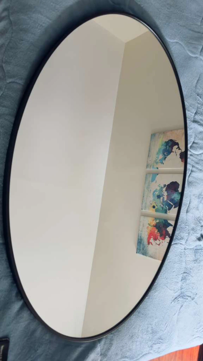 Oval Wall Mirror - Black Frame