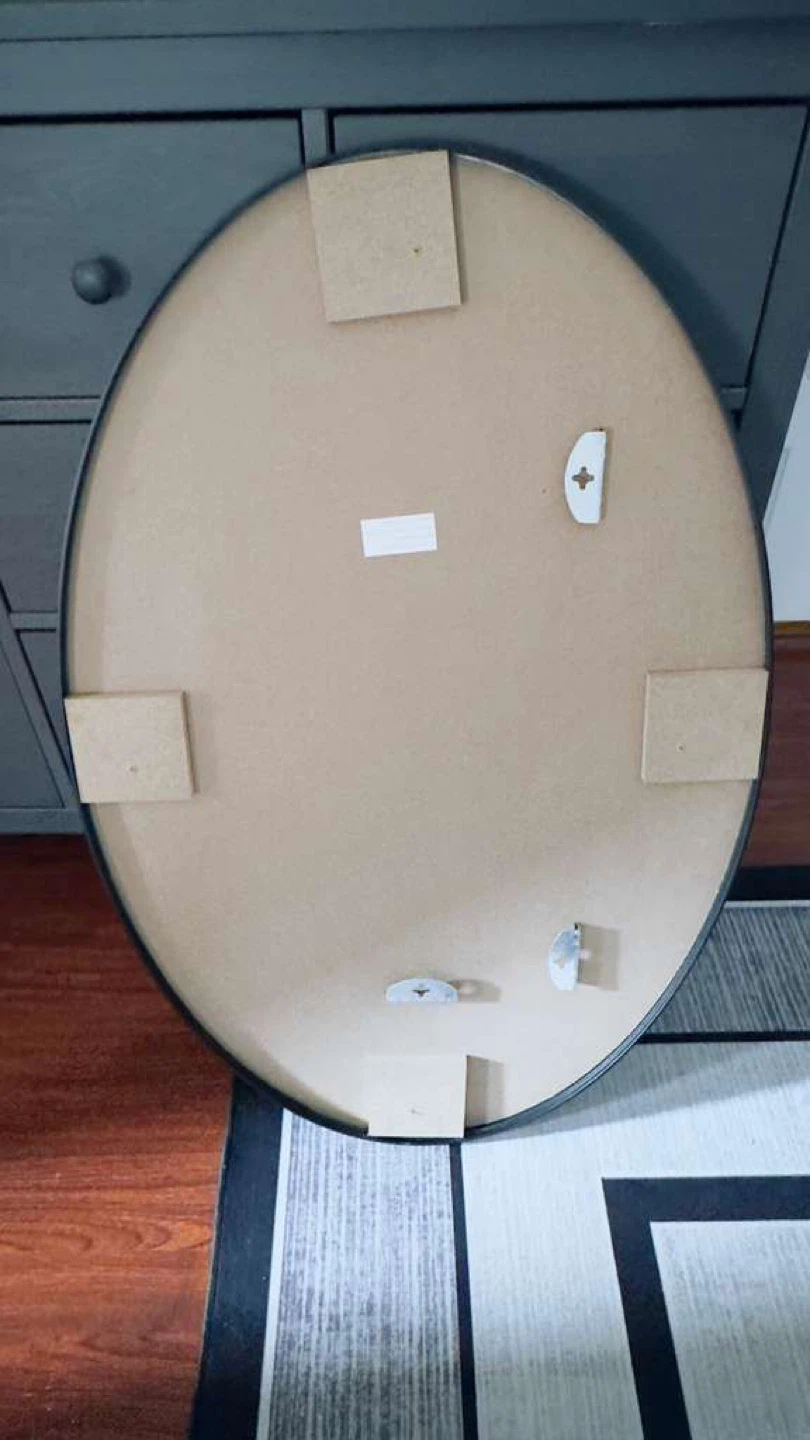 Oval Wall Mirror - Black Frame - photo 2