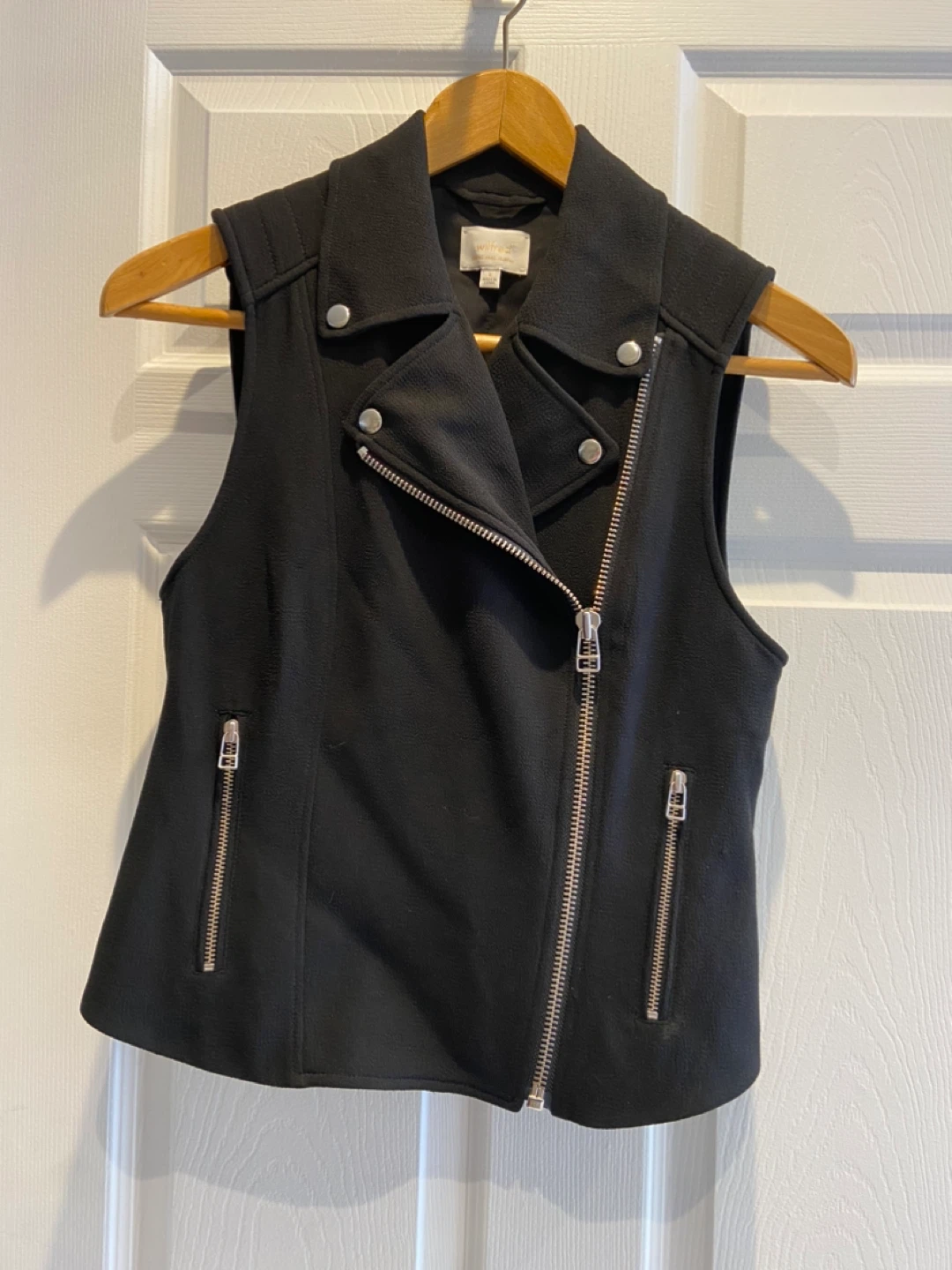 Wilfred Black Moto Vest Size 6 - photo 2