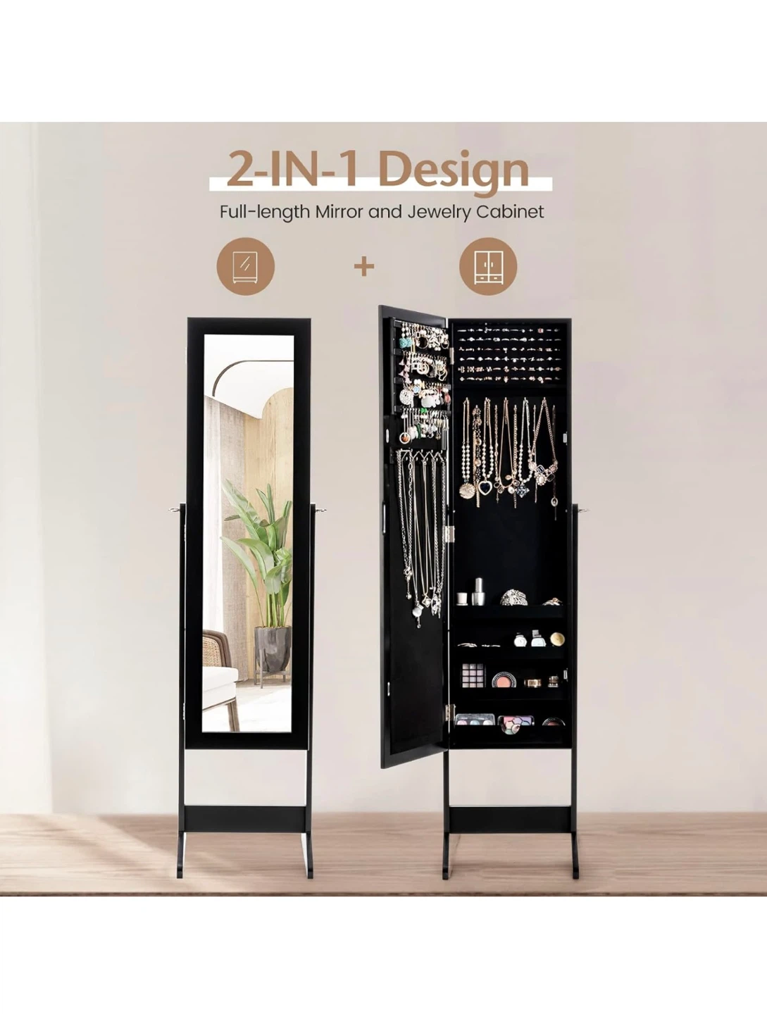 Full Length Mirror Jewelry Stand
