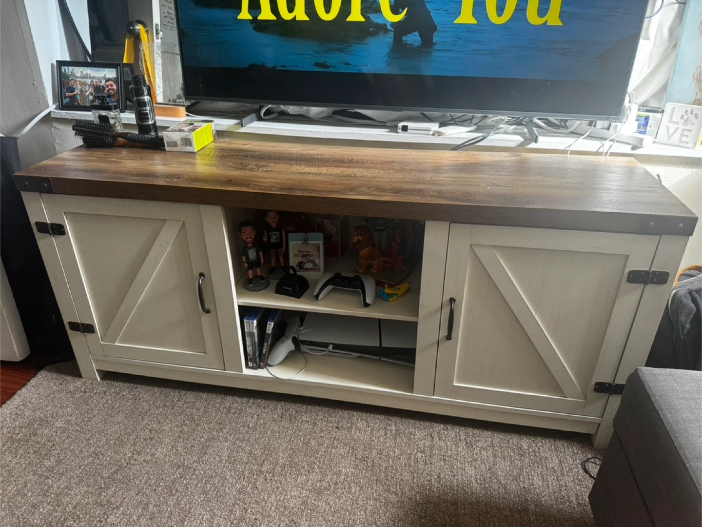 Farmhouse Style TV Stand with Storage