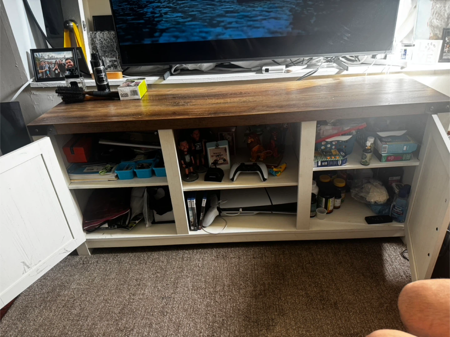 Farmhouse Style TV Stand with Storage - photo 2