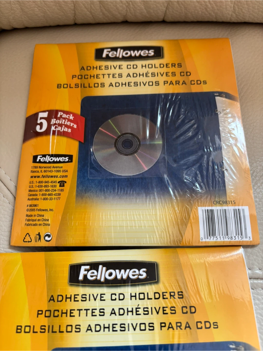 Fellowes Adhesive CD Holders (5 Pack)x 2 - photo 2