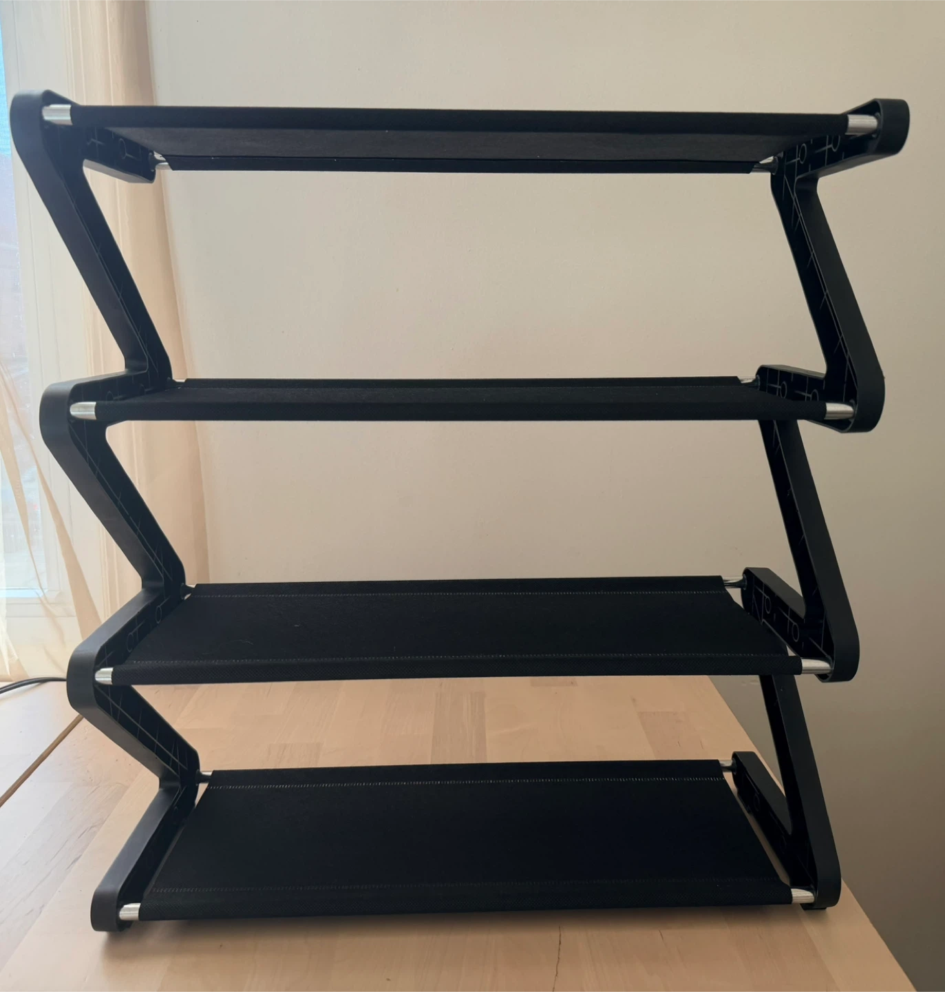 Black 4-Tier Shoe Rack
