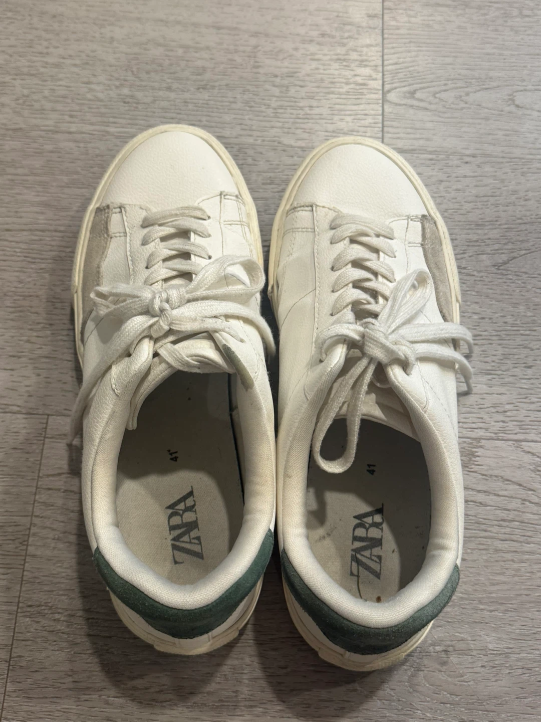 ZARA White Leather Sneakers Size 41 - photo 4