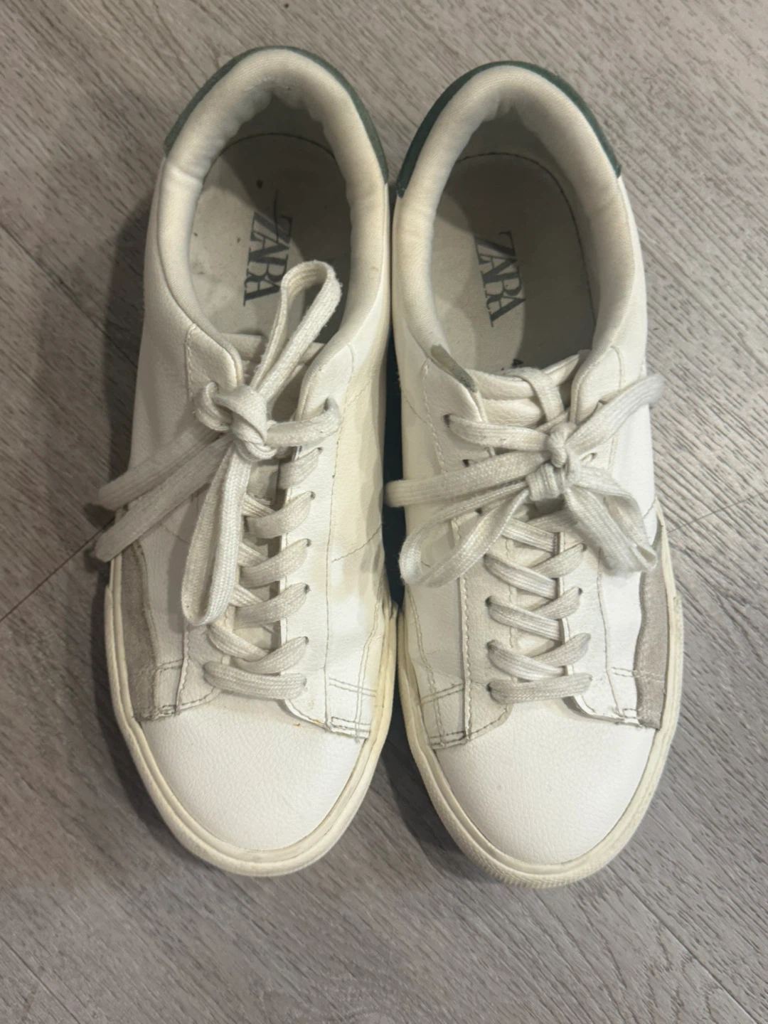 ZARA White Leather Sneakers Size 41