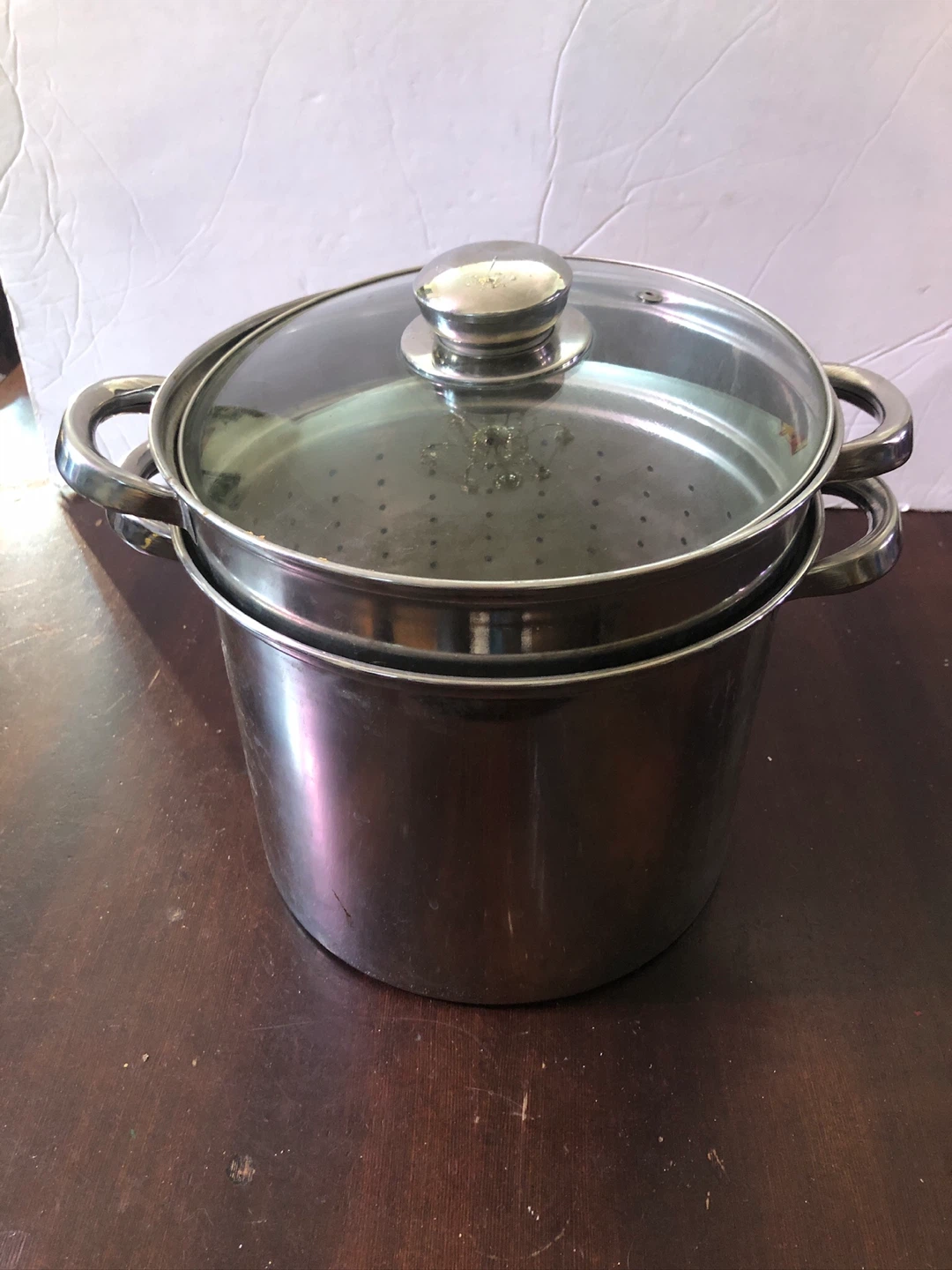 Small Stainless 2 Piece Stock Pot Set.