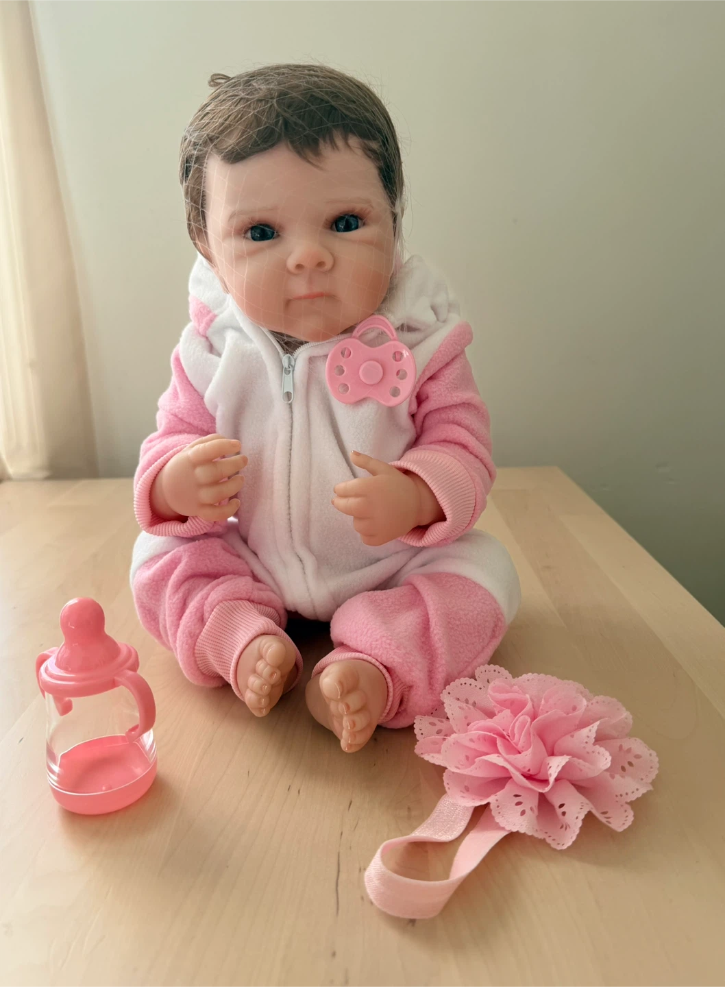 Reborn Baby Doll with Pink Shark Pajamas and Accessories - photo 3