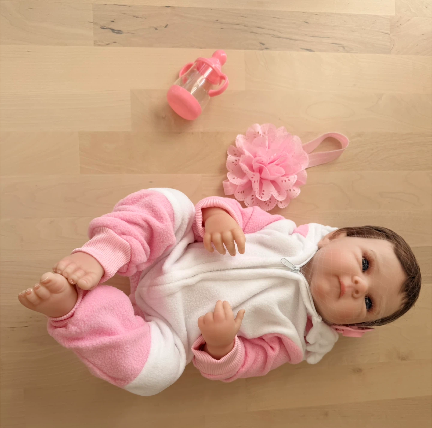 Reborn Baby Doll with Pink Shark Pajamas and Accessories - photo 4