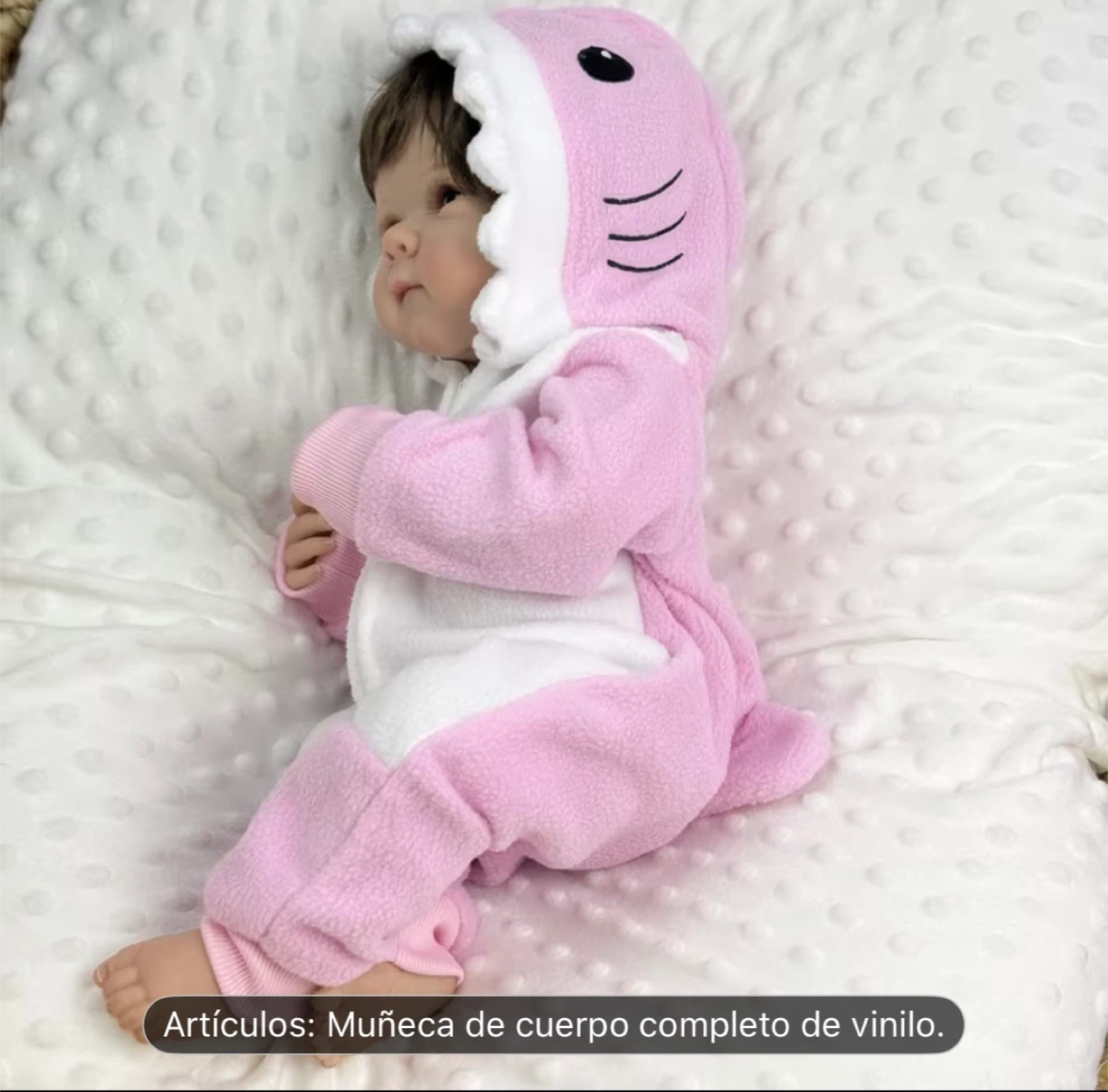 Reborn Baby Doll with Pink Shark Pajamas and Accessories - photo 2